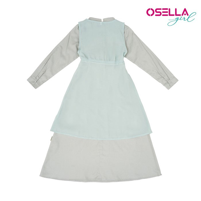 OSELLA SOLID MAXI DRESS WITH ADDITIONAL VEST IN GREEN 2357500398
