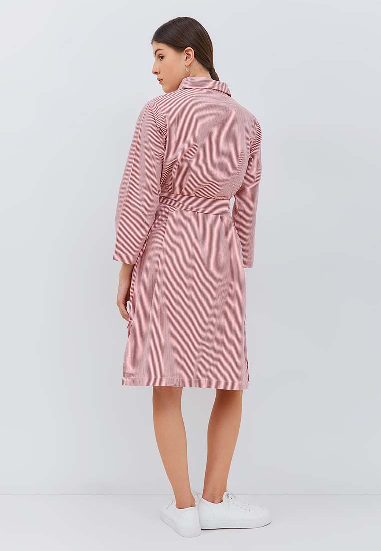 Osella Long Sleeve Mini Dress in Stripped Red & White