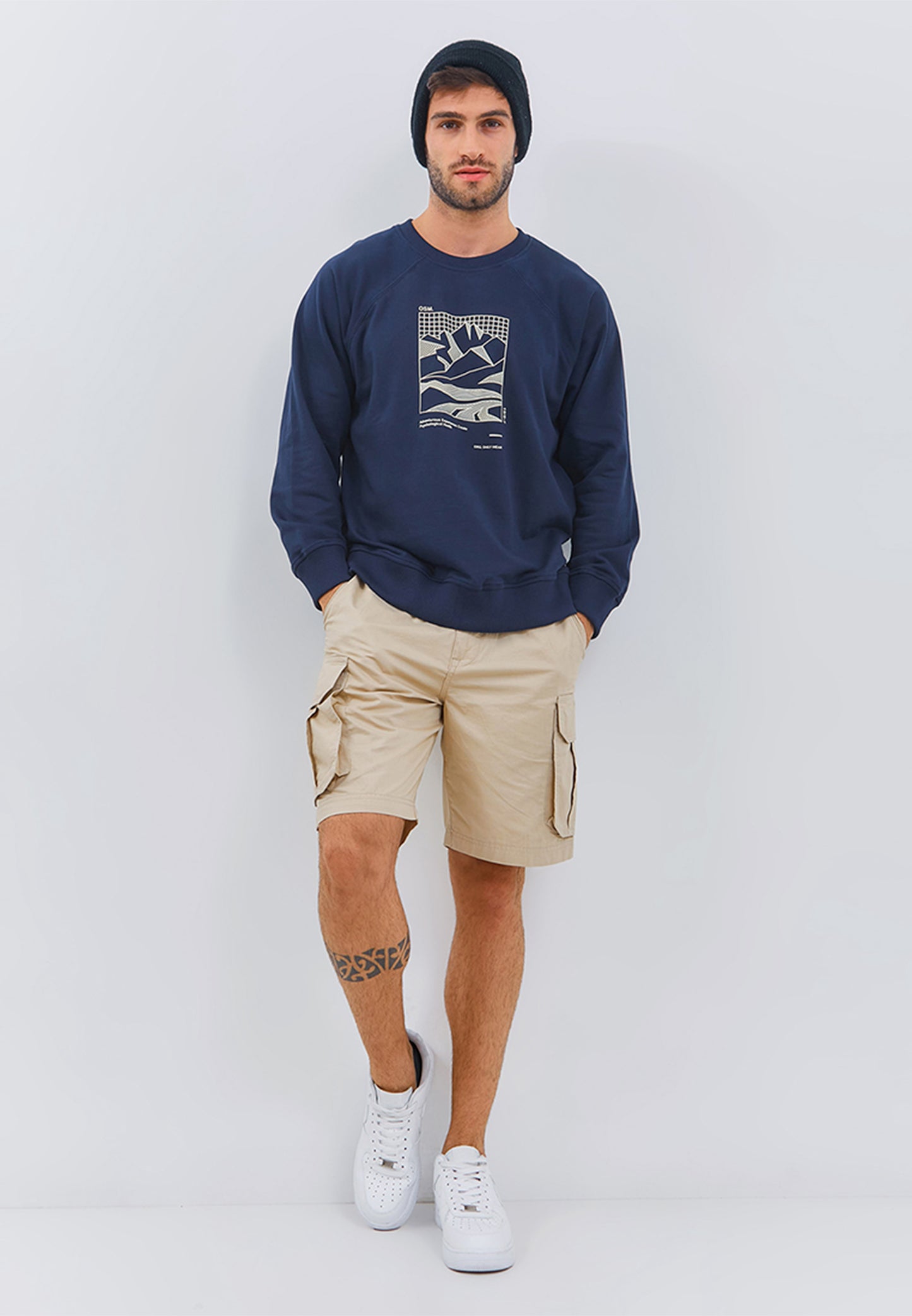 Osella Men Printed Sweatshirt In Navy