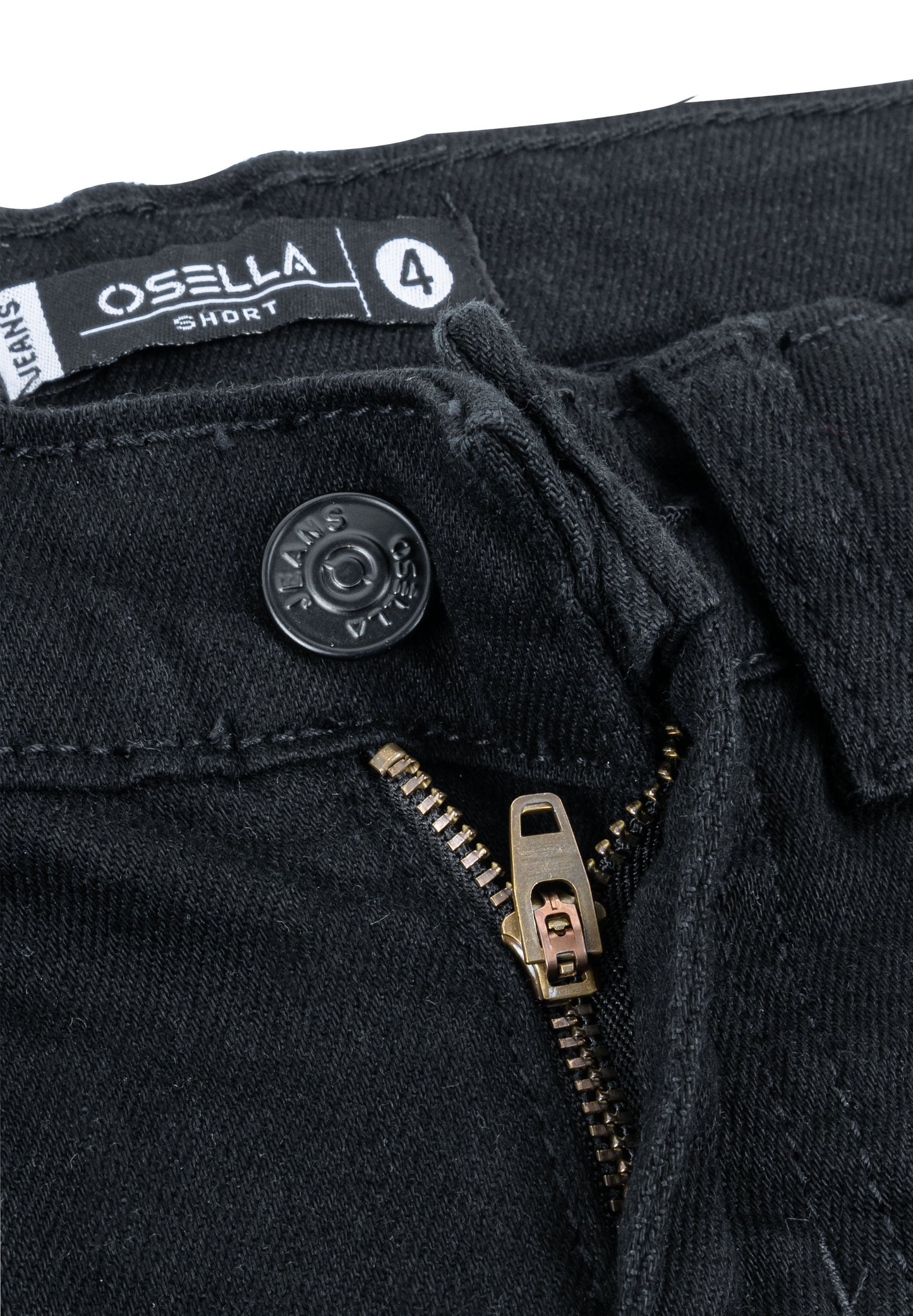 Osella Kids Downey Regular Short Pants Jeans In Black Denim Wash