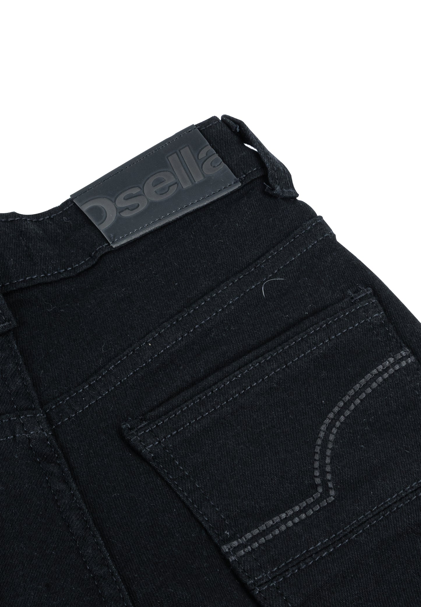 Osella Kids Downey Regular Short Pants Jeans In Black Denim Wash