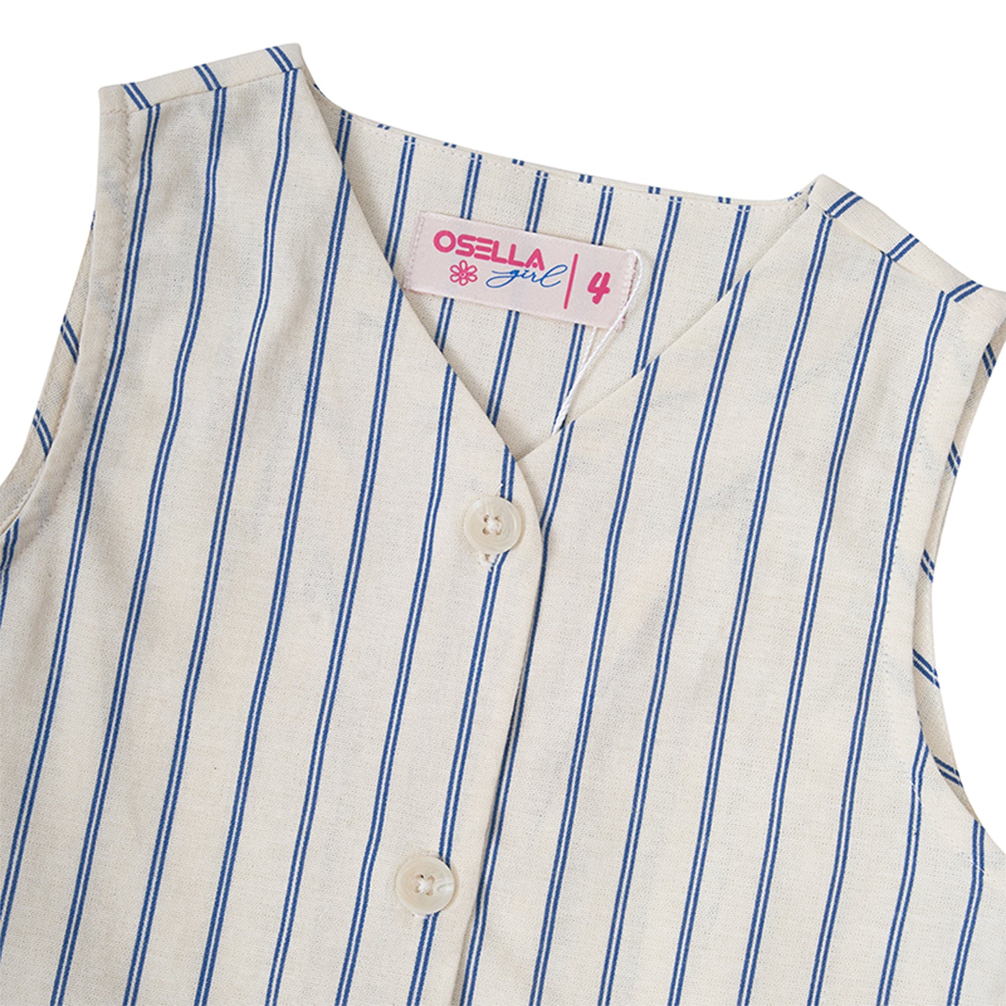 Osella Vest In White Striped Pattern 2336400601