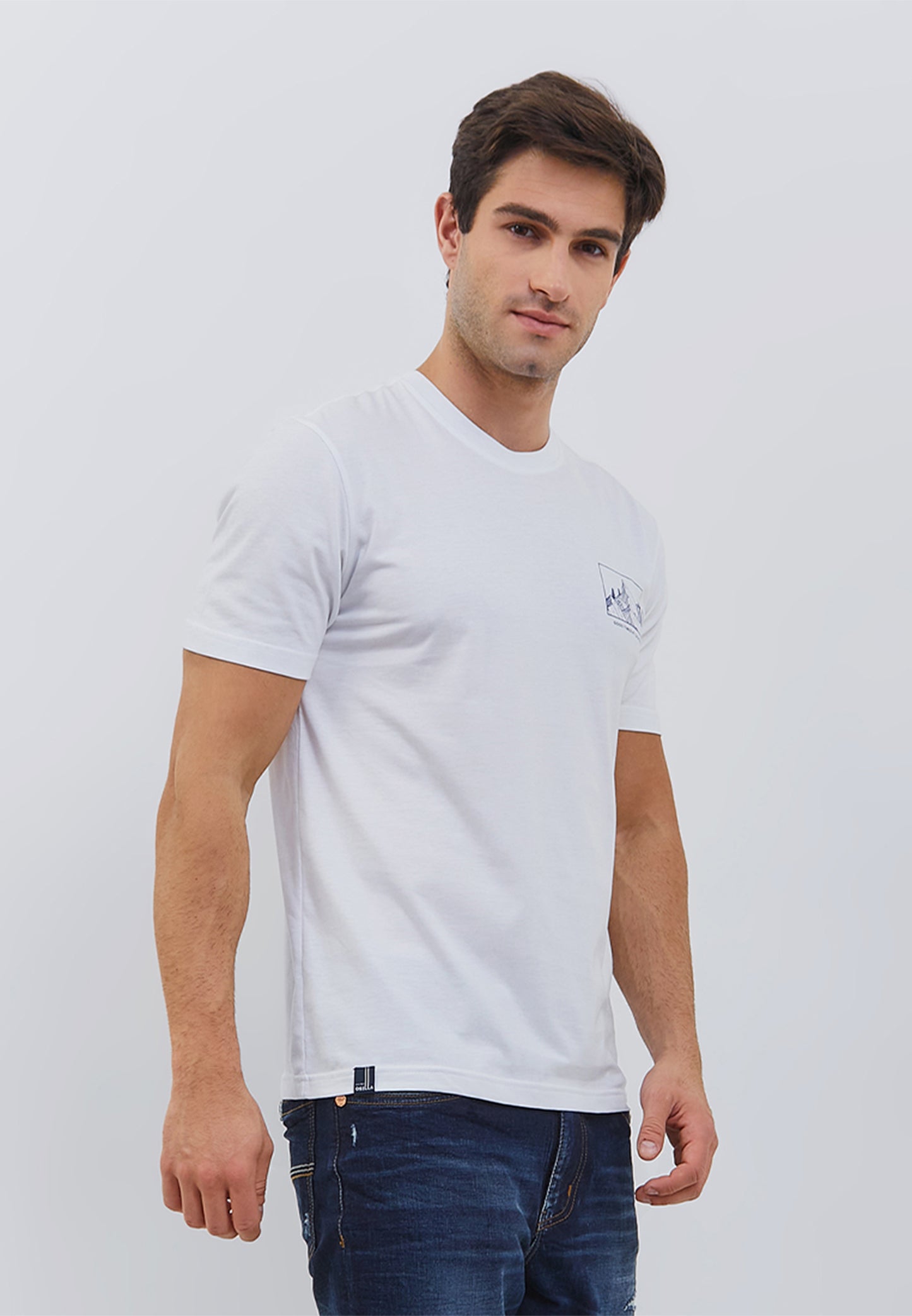 Osella Horticool Regular Fit Printed T-Shirt In White