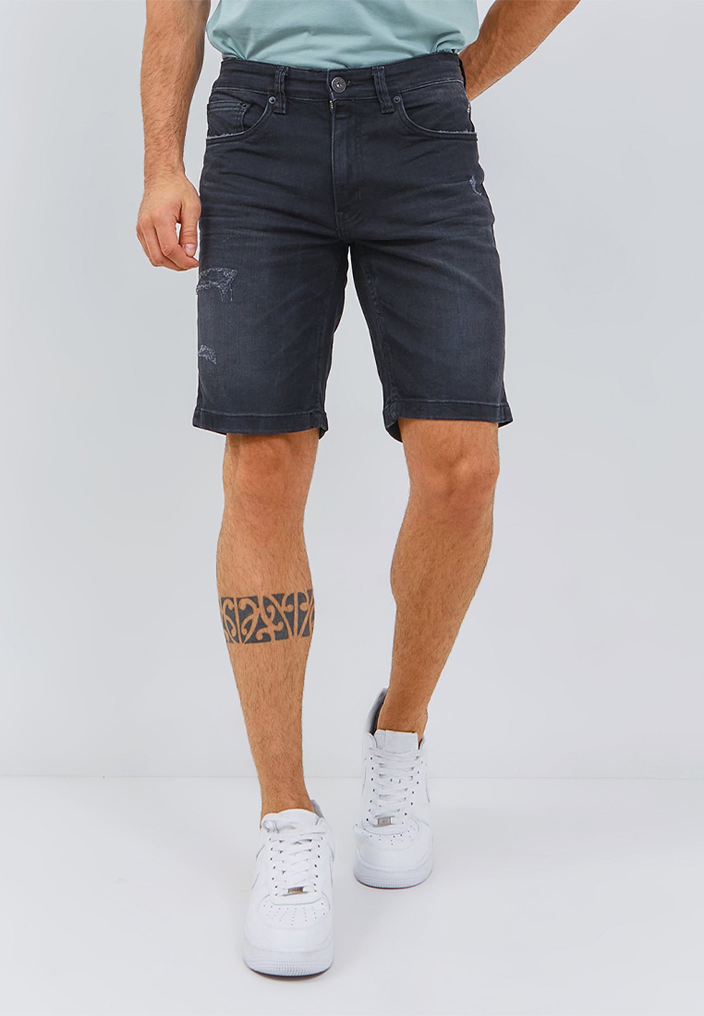 Osella Men Peter Shorts Jeans In Dark Grey Wash