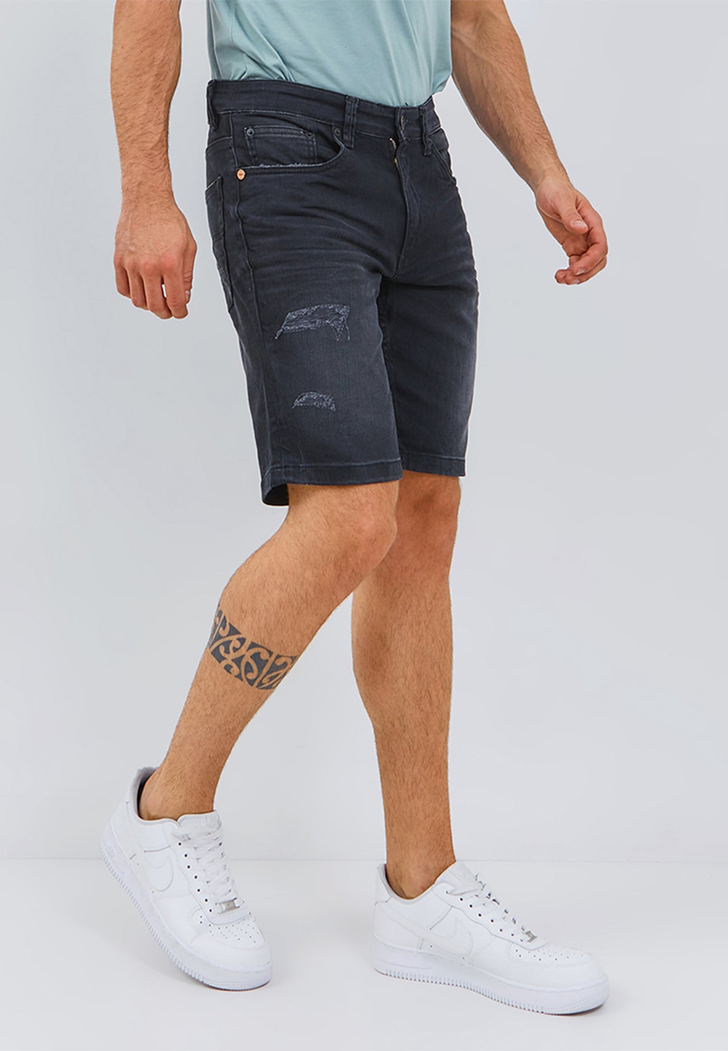 Osella Men Peter Shorts Jeans In Dark Grey Wash