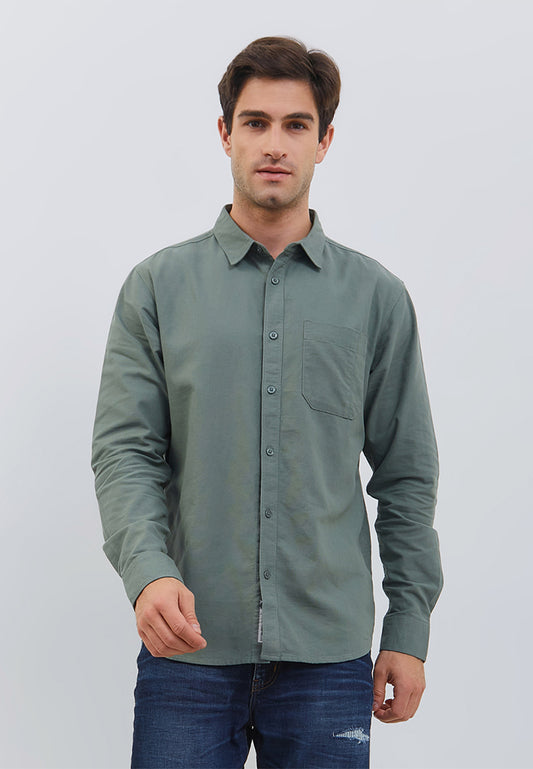 Osella Raya Regular Fit Shirt In Dark Sage Green