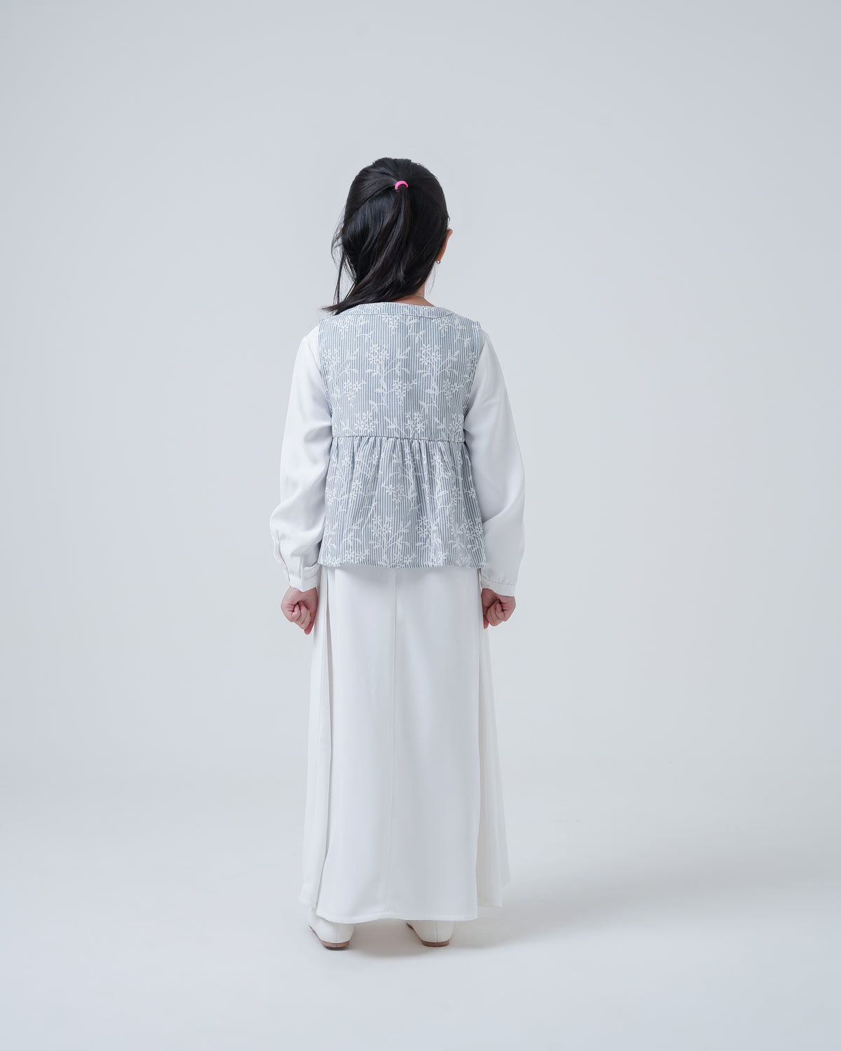 Osella Kids Azure Layered Dress With Vest Set
