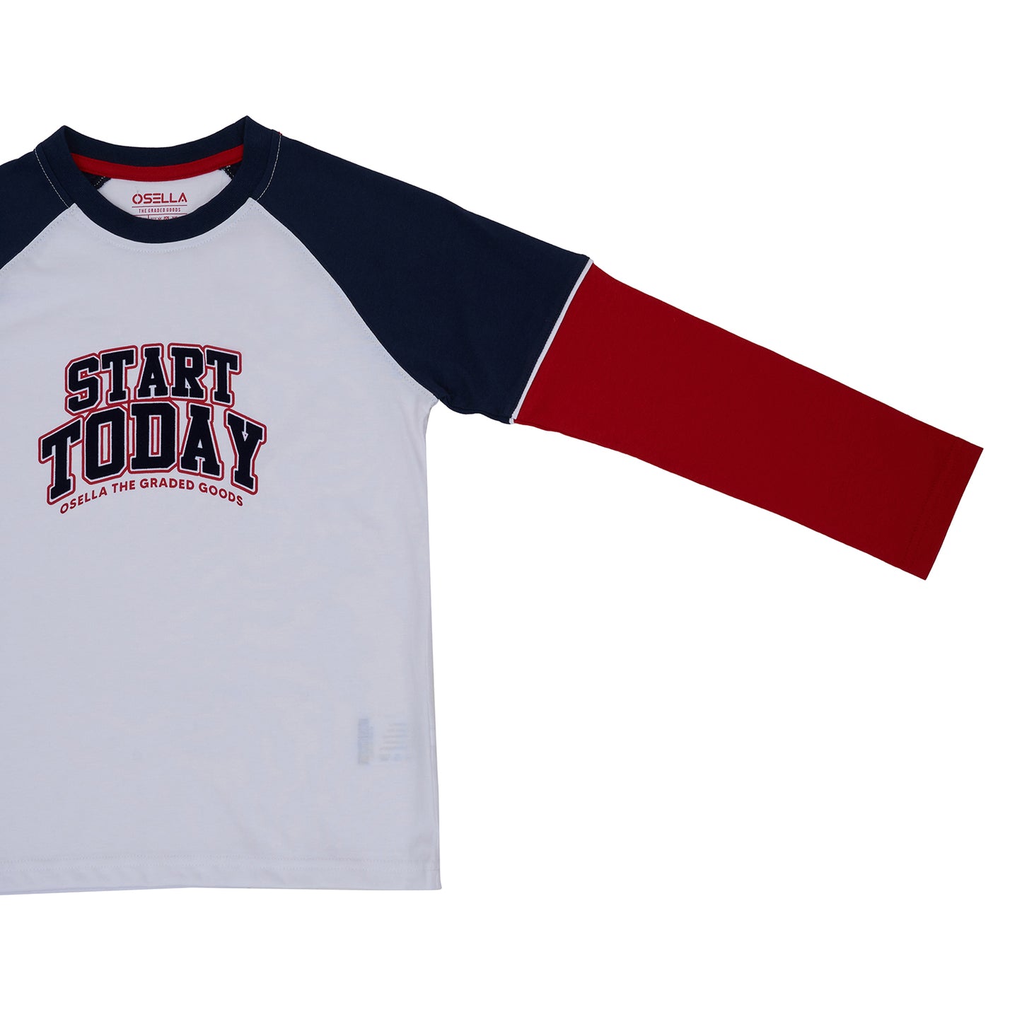 Osella Raglan Long Sleeve Multiple Color T-shirt In White