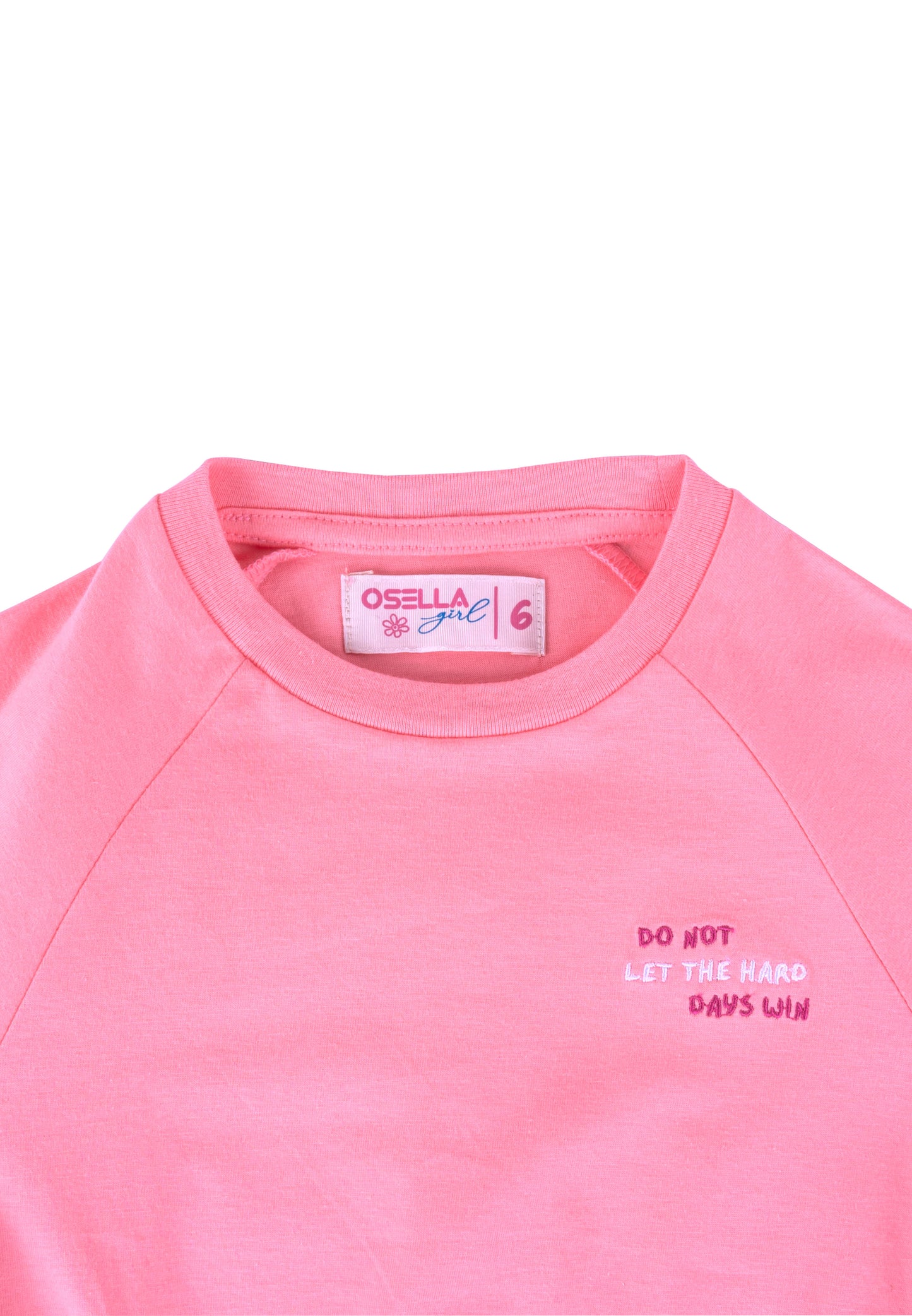 Osella Kids Solid Raglan Mini Dress In Pink