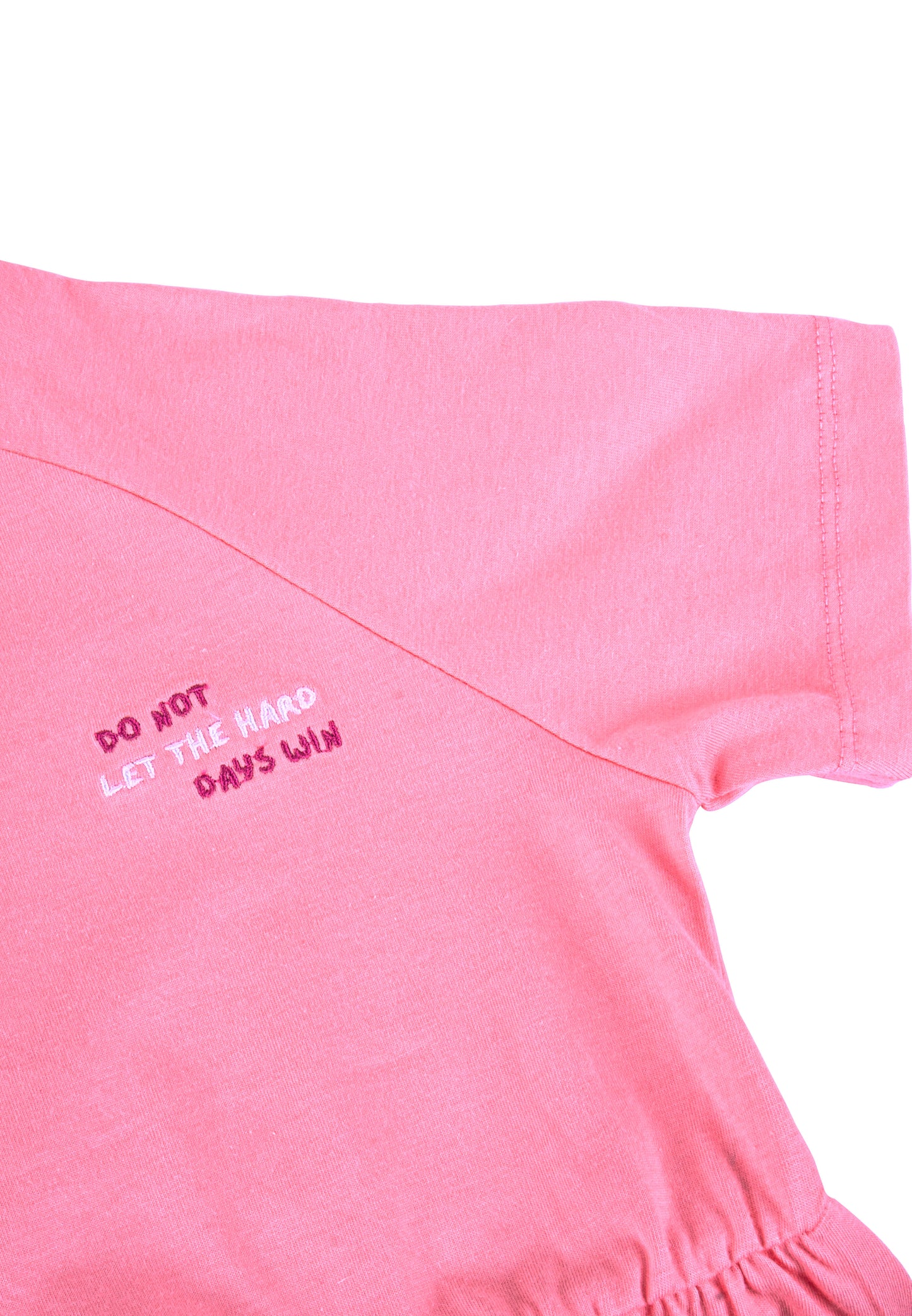 Osella Kids Solid Raglan Mini Dress In Pink