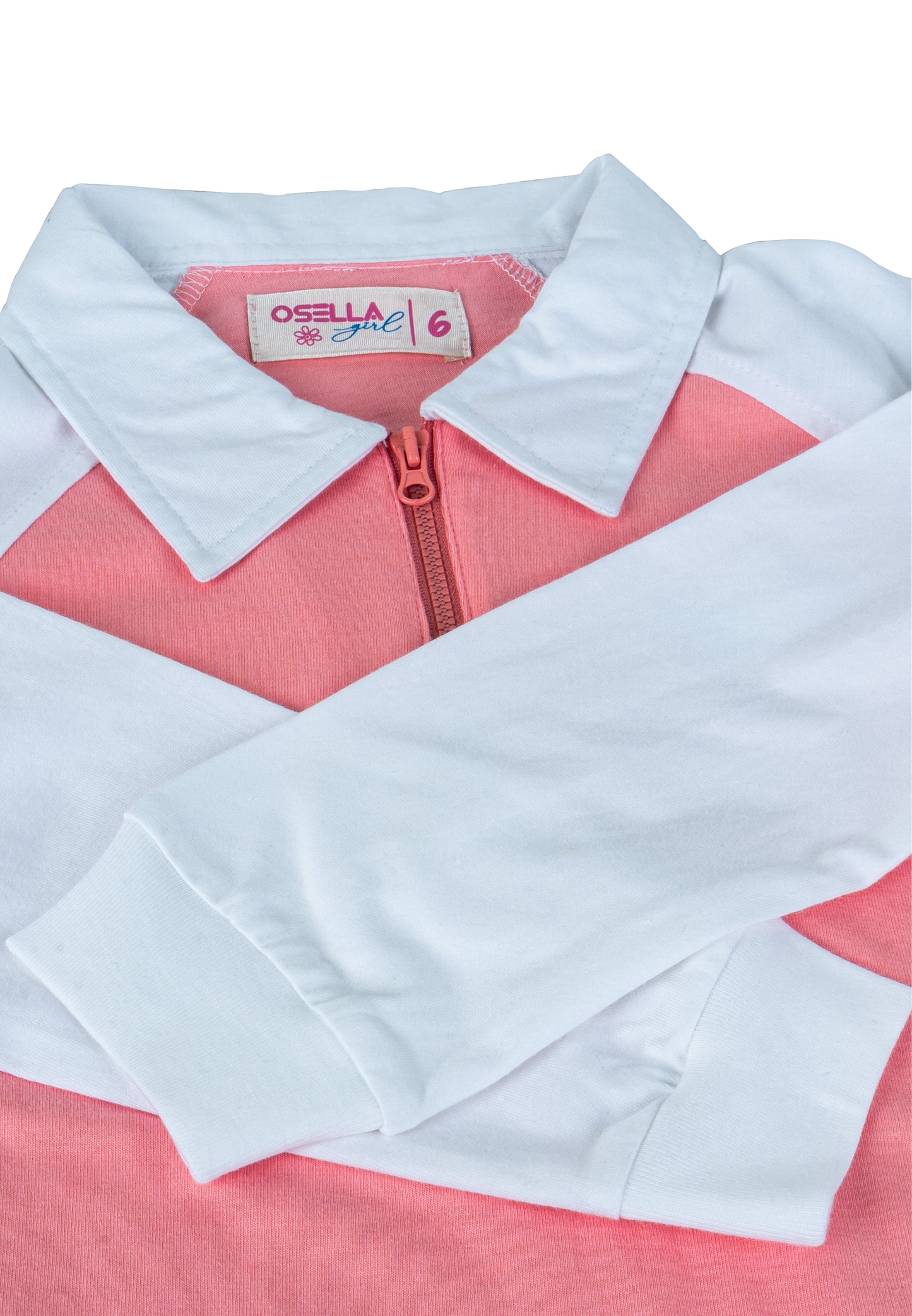 Osella Kids Vintage Two Tone T-Shirt In Pink And White Sleeves