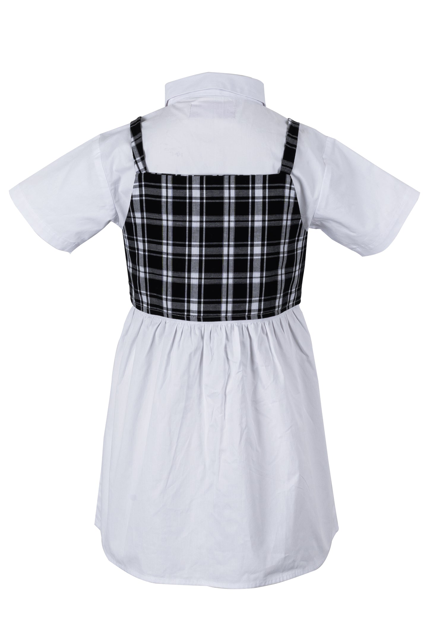 Osella Kids Solid Mini Dress With Vest In White