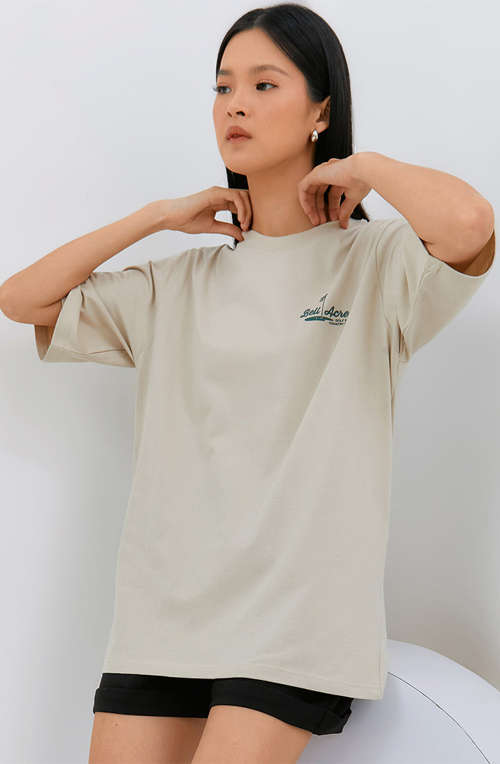 Osella Relaxed Fit Graphic T-Shirt In Light Beige