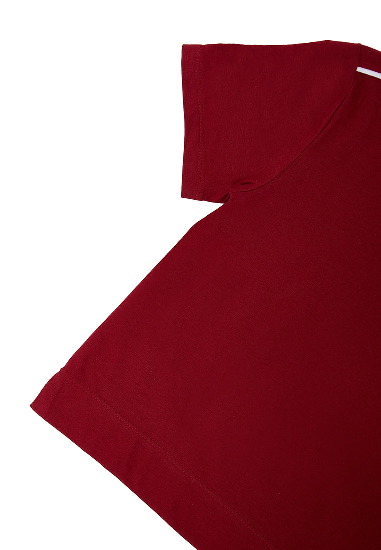 Osella Rully Ribbed V-Neck T-Shirt In Red