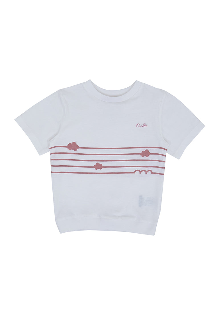 Osella Short Sleeve Knit T-Shrit With Stripes Combination