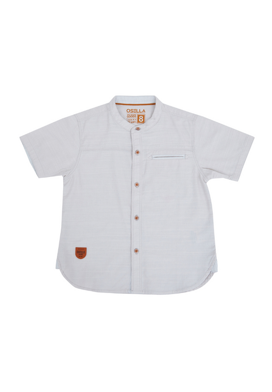 Osella Kids Boy Desert Collection Short Slevee Solid Shirt In Parchment