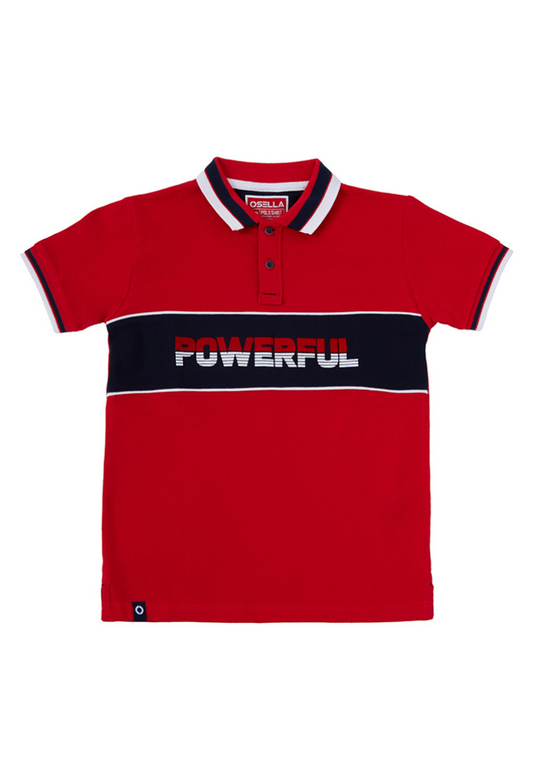 Osella Kids Lunar Powerful Cut And Sewn Regular Polo Shirt In Red