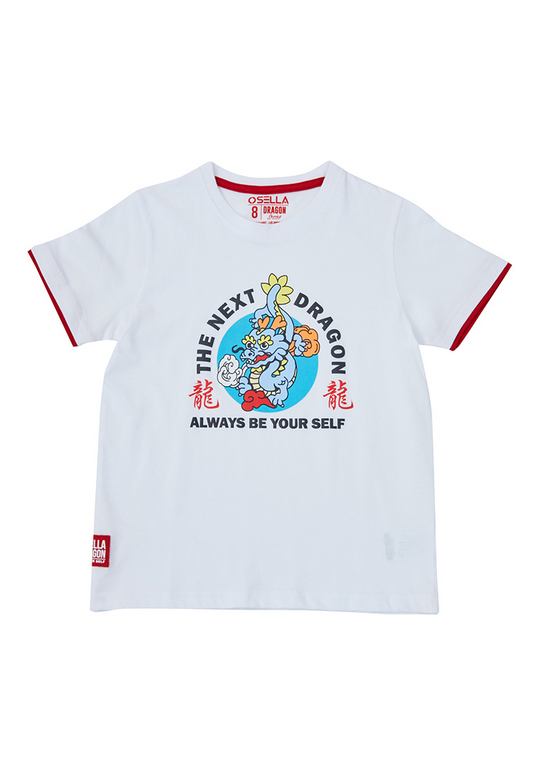 Osella Kids Lunar Dragon Regular Graphic T-Shirt in White