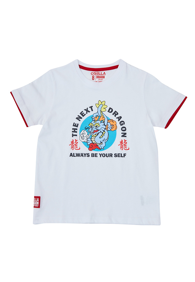 Osella Kids Lunar Dragon Regular Graphic T-Shirt in White