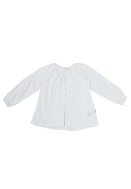 Osella Kids Textured Long Sleeve Blouse In White