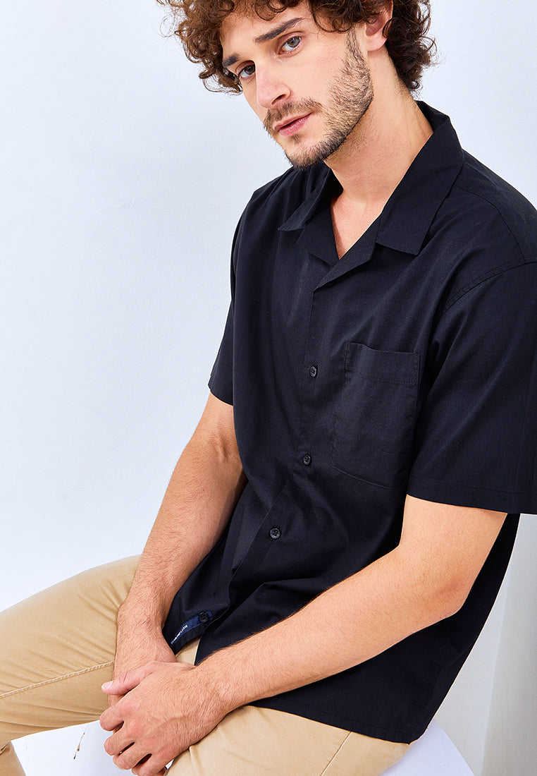 Osella Bruno Cuban Collar Short Sleeve Shirt