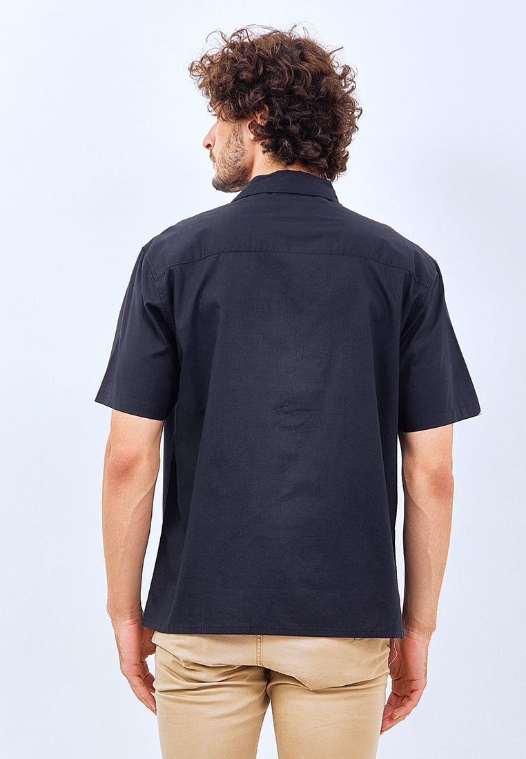 Osella Bruno Cuban Collar Short Sleeve Shirt