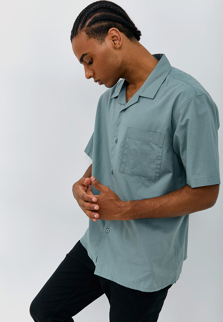 Osella Bruno Cuban Collar Short Sleeve Shirt