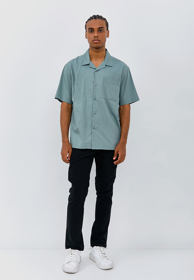 Osella Bruno Cuban Collar Short Sleeve Shirt