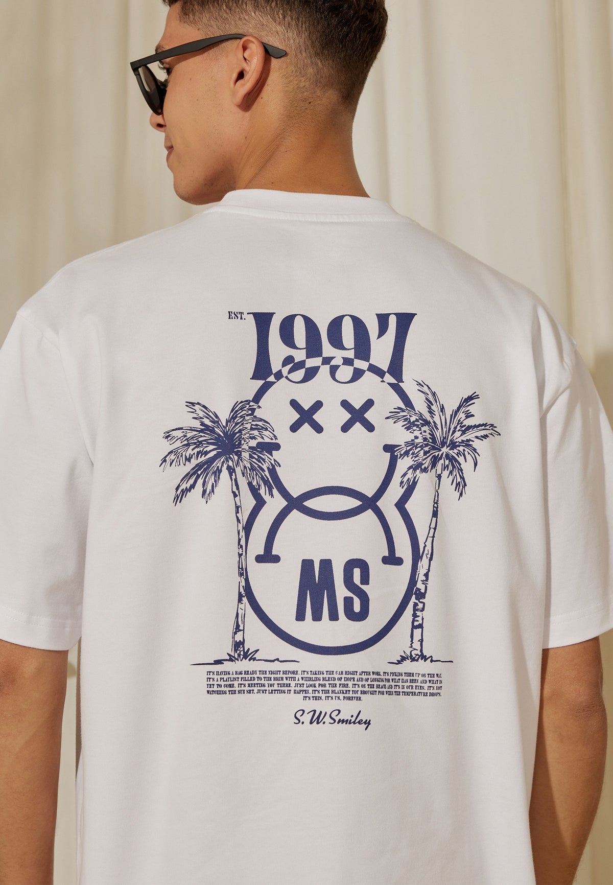 Osella x S.W Smiley Coconut Tree T-shirt In White