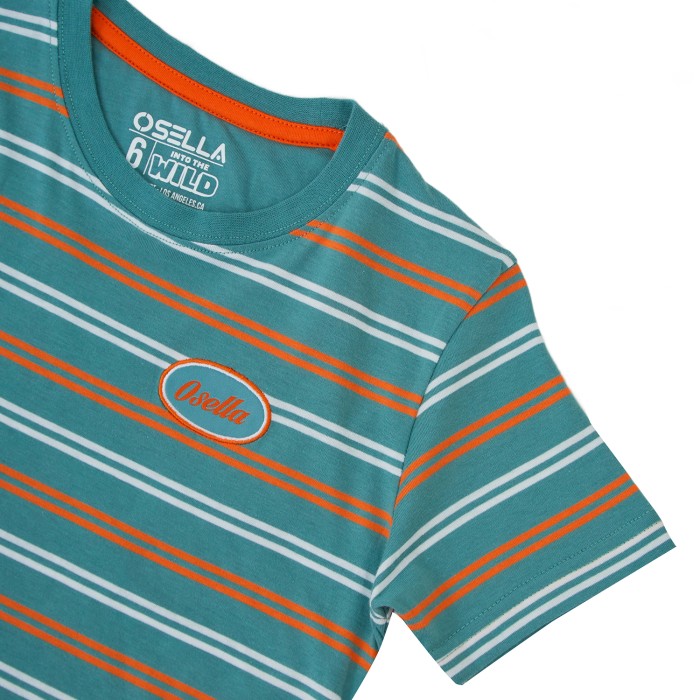Osella Kids Boy Multicolor Regular Fit Stripe T-Shirt In Wasabi