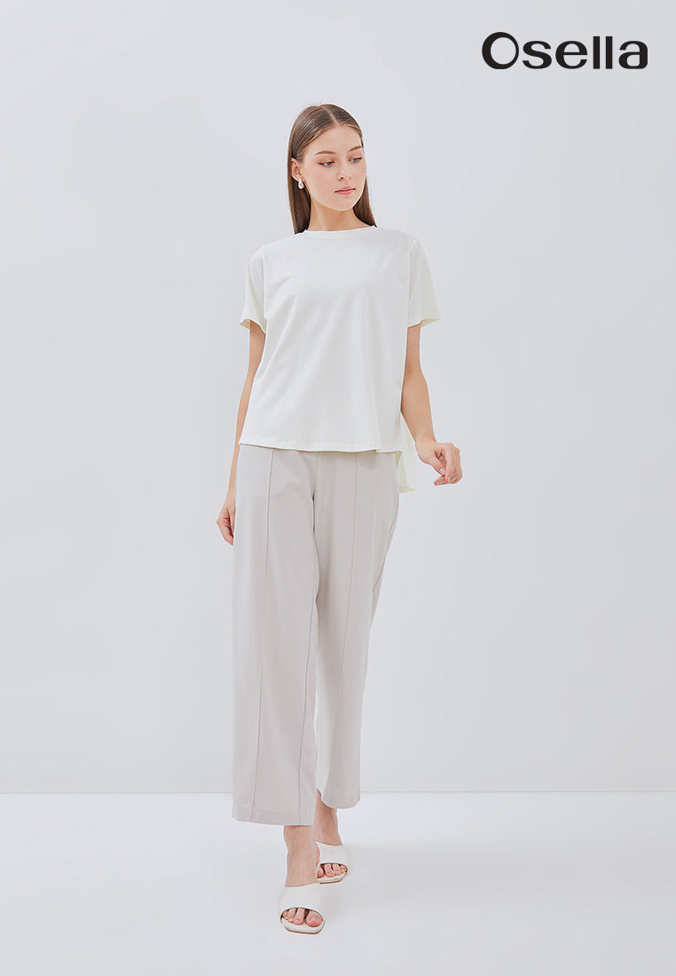Osella Pleated Back Short Sleeve Top