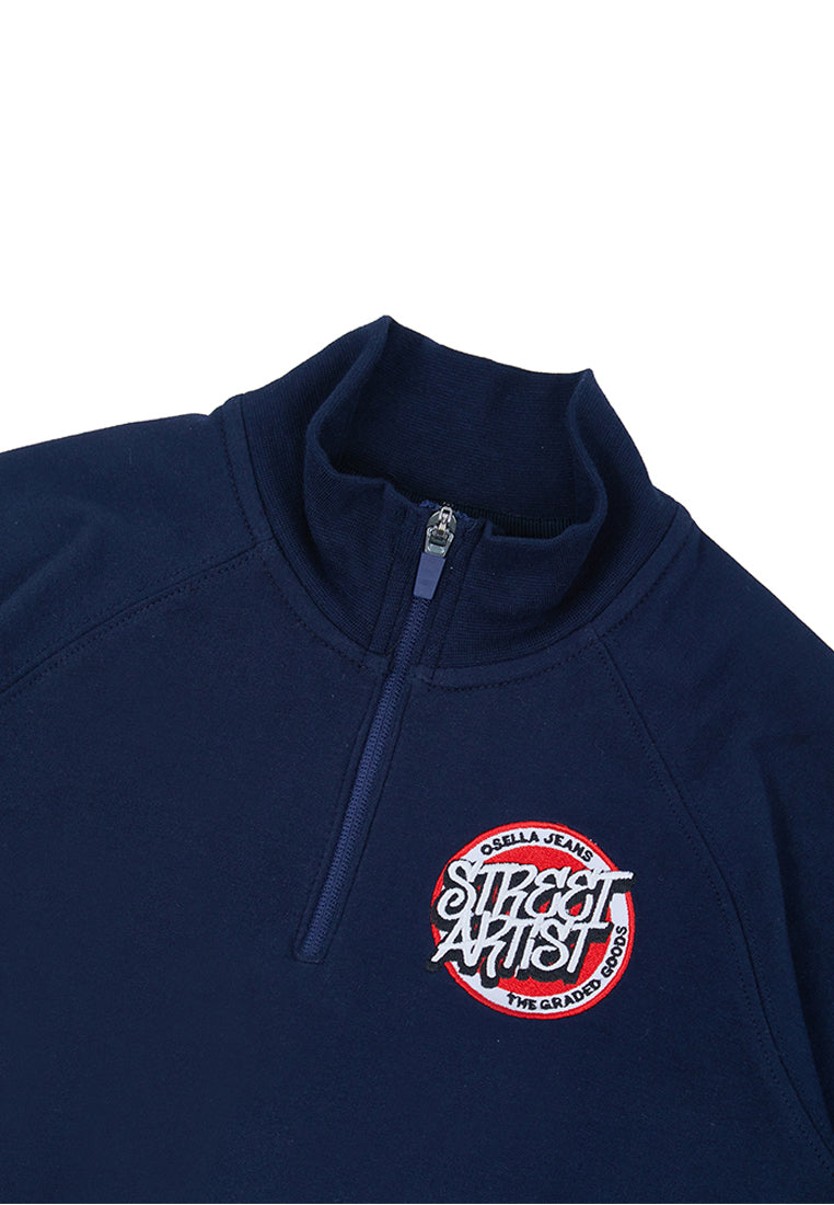 Osella Kids Boy Street Collection Half Zip Sweater Navy