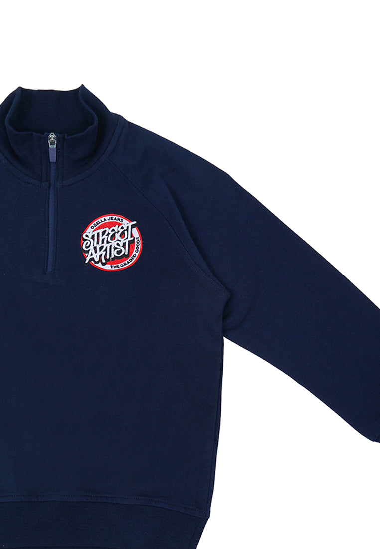 Osella Kids Boy Street Collection Half Zip Sweater Navy