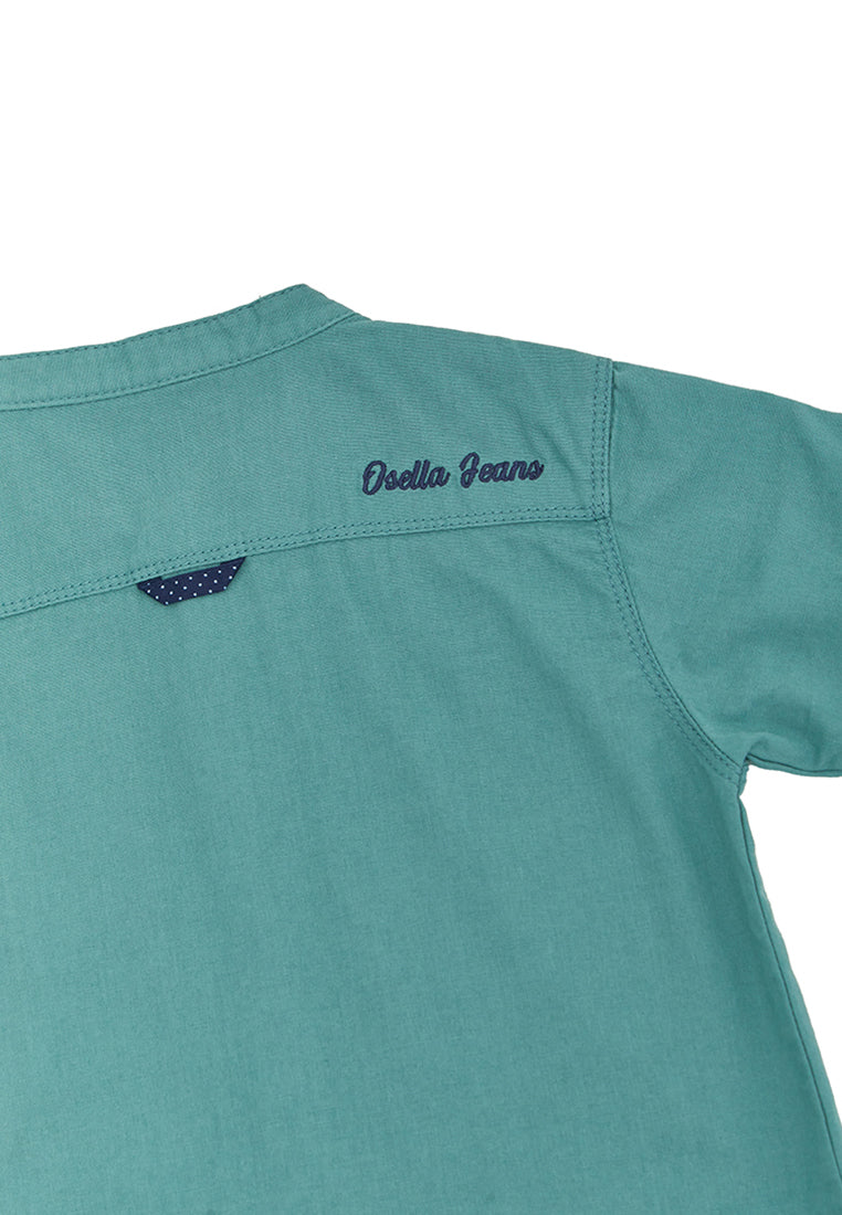 Osella Kids Boy Koko Short Sleeve Shirt In Wasabi Green