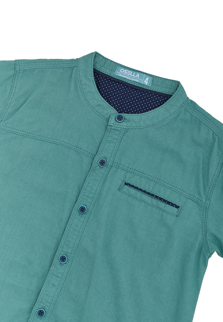 Osella Kids Boy Koko Short Sleeve Shirt In Wasabi Green