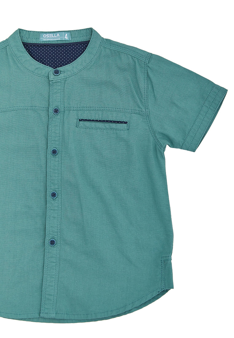 Osella Kids Boy Koko Short Sleeve Shirt In Wasabi Green