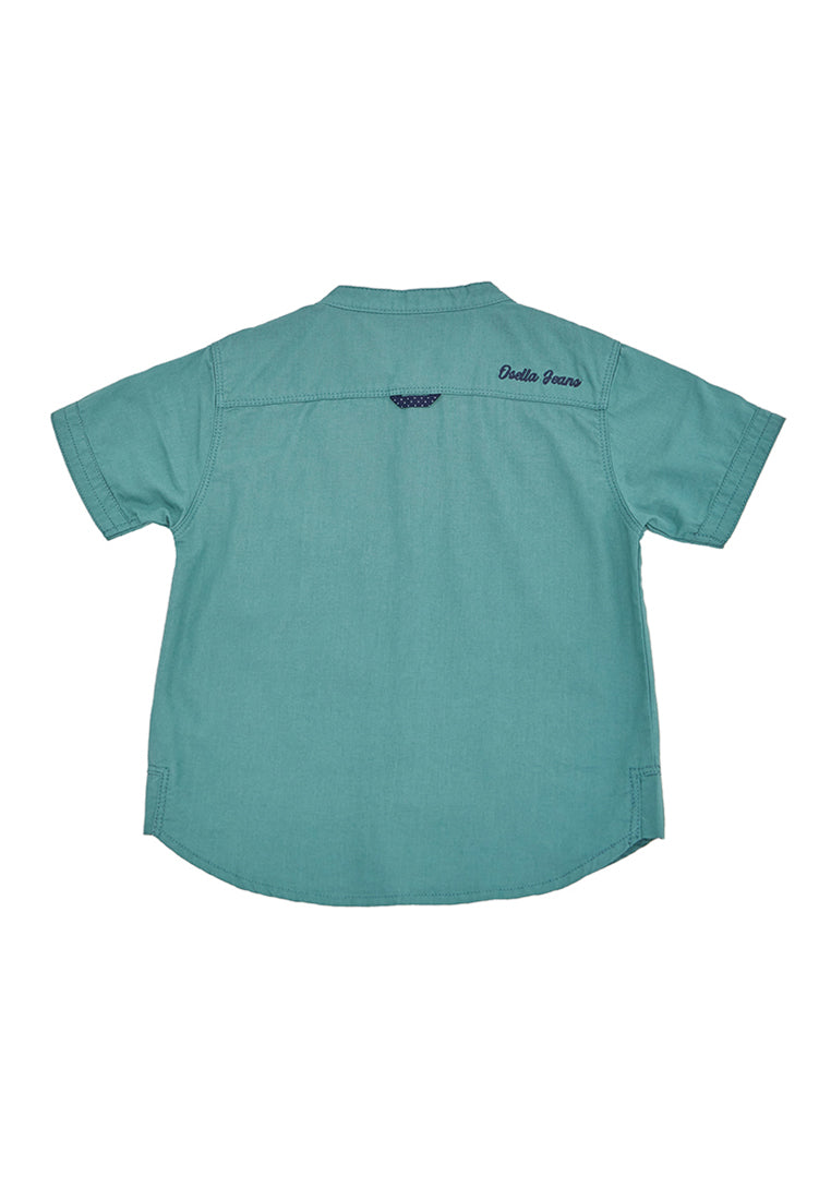 Osella Kids Boy Koko Short Sleeve Shirt In Wasabi Green