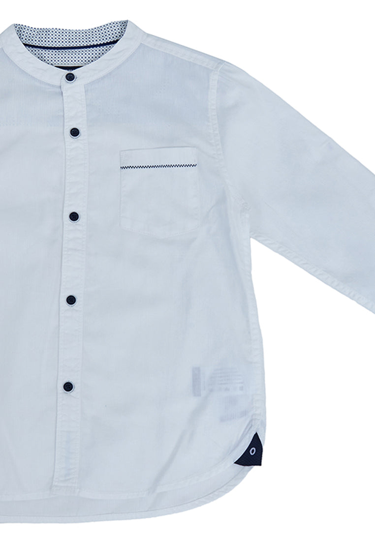 Osella Kids Boy Long Sleeve Solid Shirt In White