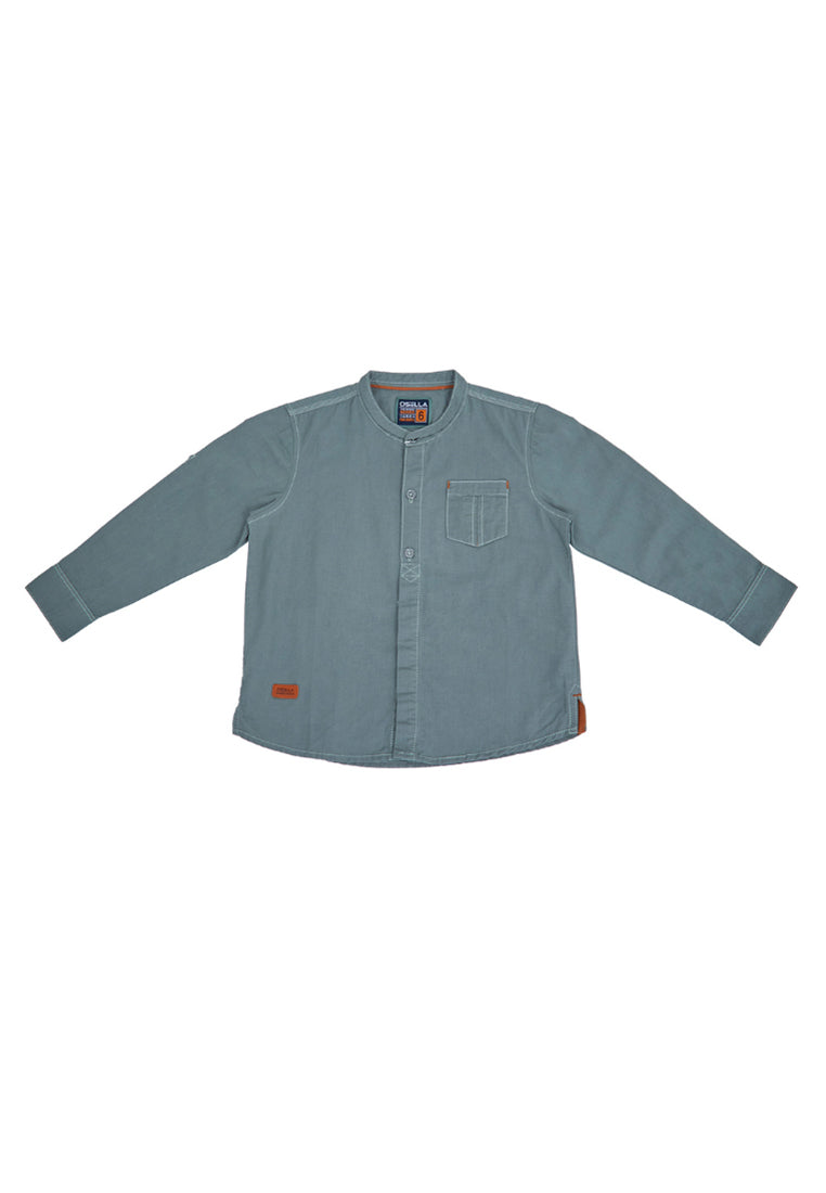 Osella Kids Boy Forest Long Slevee Shirt In Dark Green