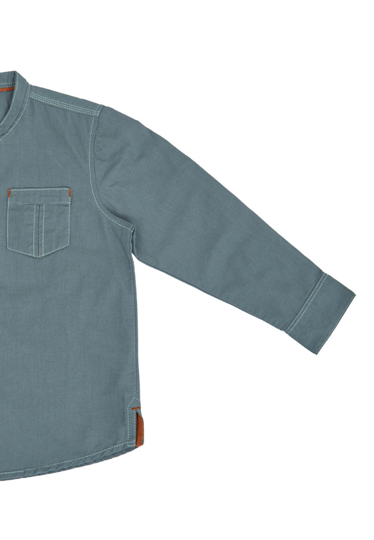 Osella Kids Boy Forest Long Slevee Shirt In Dark Green