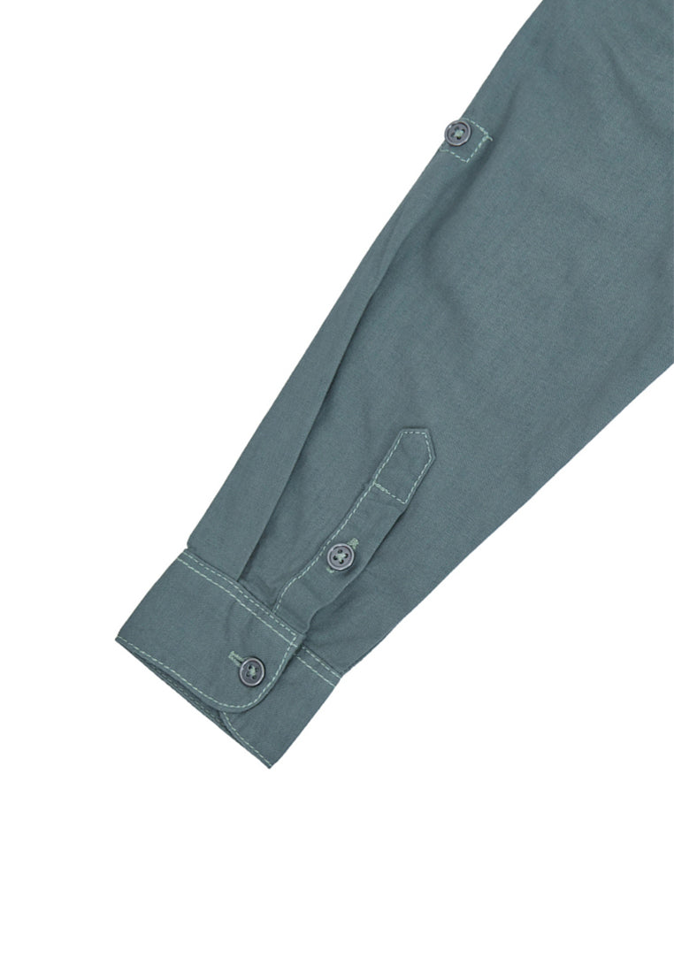 Osella Kids Boy Forest Long Slevee Shirt In Dark Green