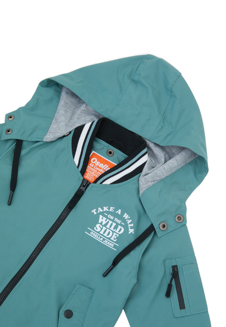 Osella Kids Boy Earth Bomber Jacket In Wasabi Green
