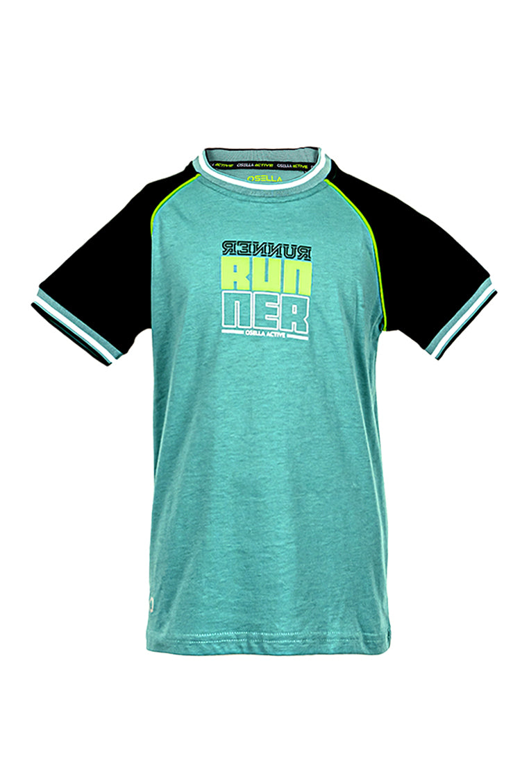 Osella Kids Active Raglan T-Shirt In Lucite Green