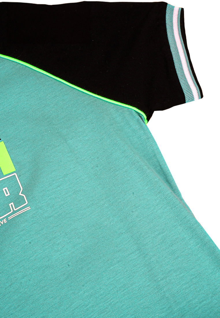 Osella Kids Active Raglan T-Shirt In Lucite Green