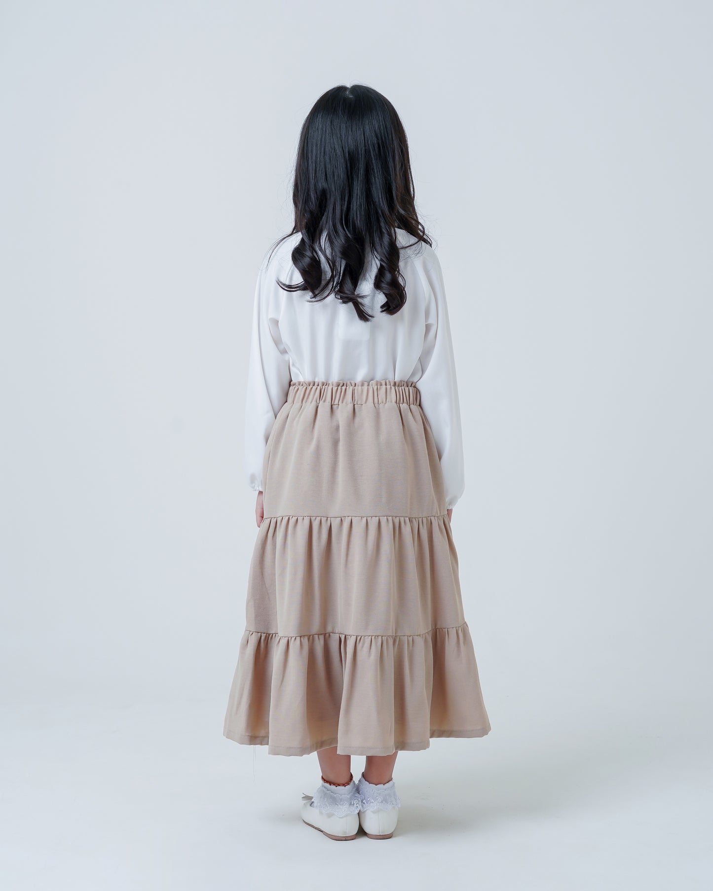 Osella Kids Tiered Crinkle Long Skirt