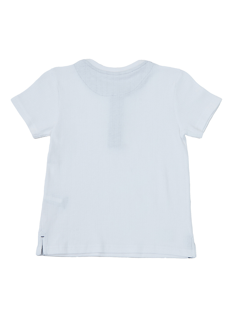 Osella Kids Regular Short Sleeve Henley Shirt In Textured Fabric