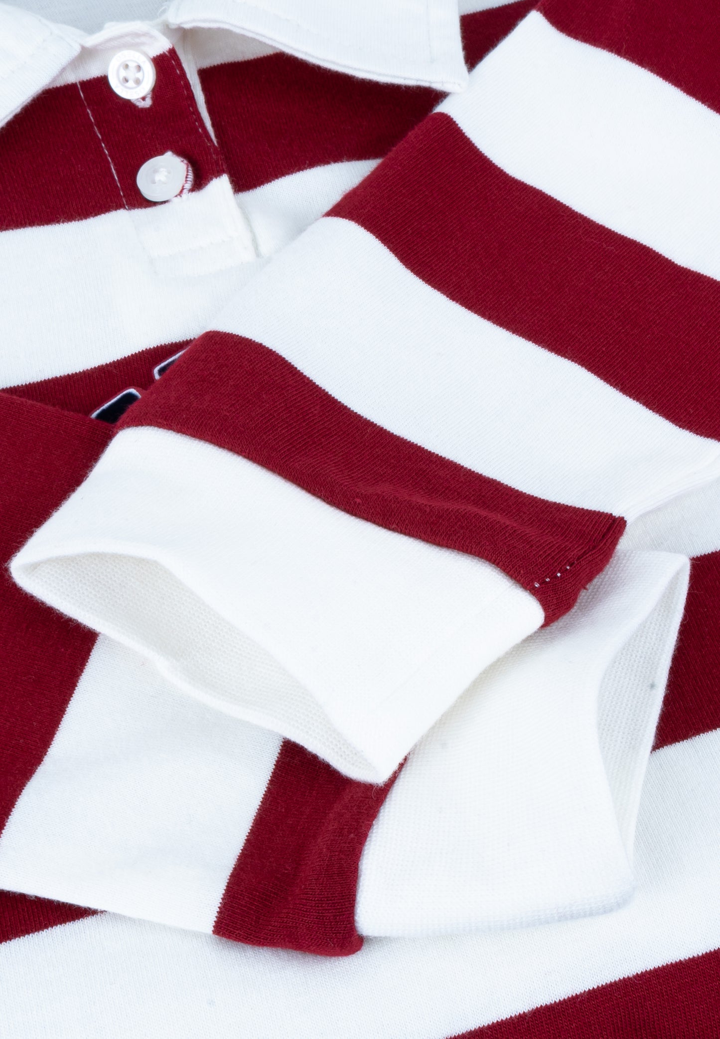 Osella Kids Long Sleeve Stripe Polo Shirt With Print In Red And White