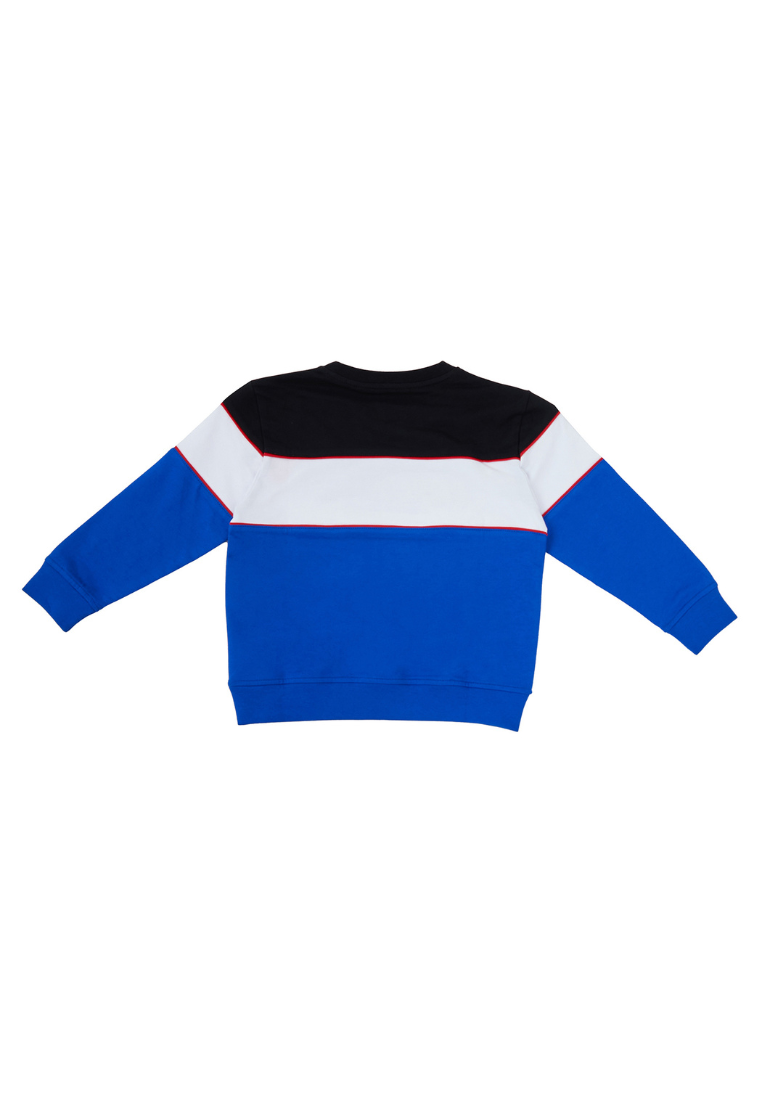 Osella Kids Street Collection Cut And Sewn Sweater In Combination Colour Blue, White And Black
