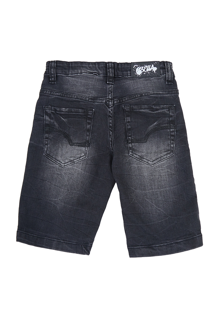 Osella Kids Street Collection Short Denim Pants In Dark Grey Wash