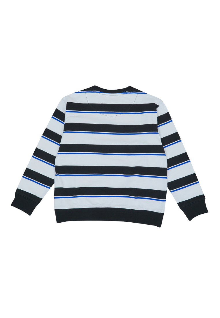 Osella Kids Street Collection Stripe Sweatshirt In Blue, Black And White